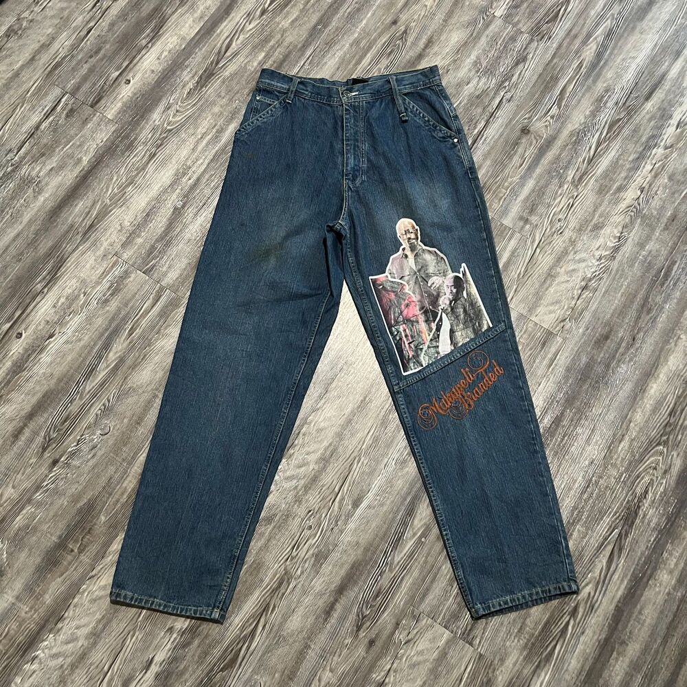 Vintage 1990s Tupac Makaveli Jeans 34x34 (32x32)